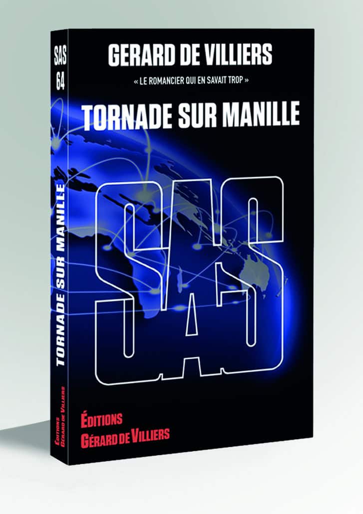Tornade dévastatrice sur Manille, illustrée sur la couverture du roman de Gérard de Villiers.